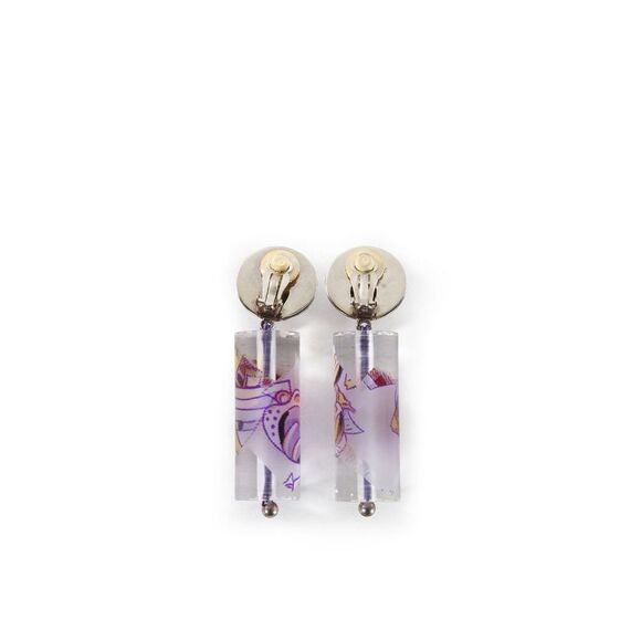 Hermes Multicolor Bijouterie Fantaisie Resin Drop Earrings - Picture 3 of 4